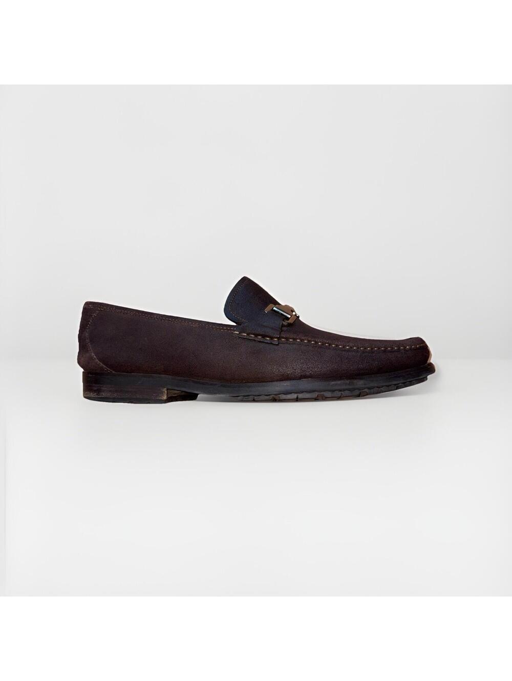 Allen Edmonds Fiesole Horsebit Loafers Dark Brown Waxed Suede Men’s 11.5 D Italy